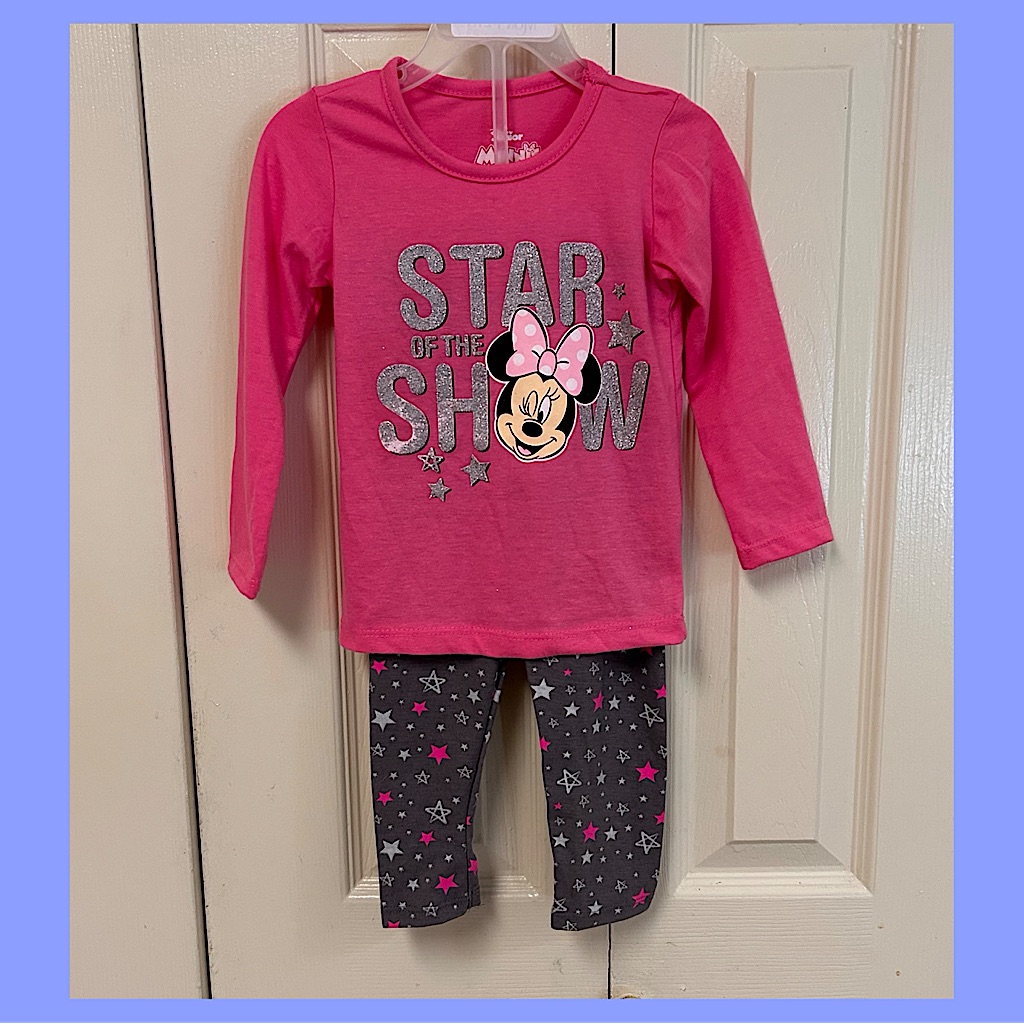 Disney Minnie Mouse Pink And Gray Star Outfit